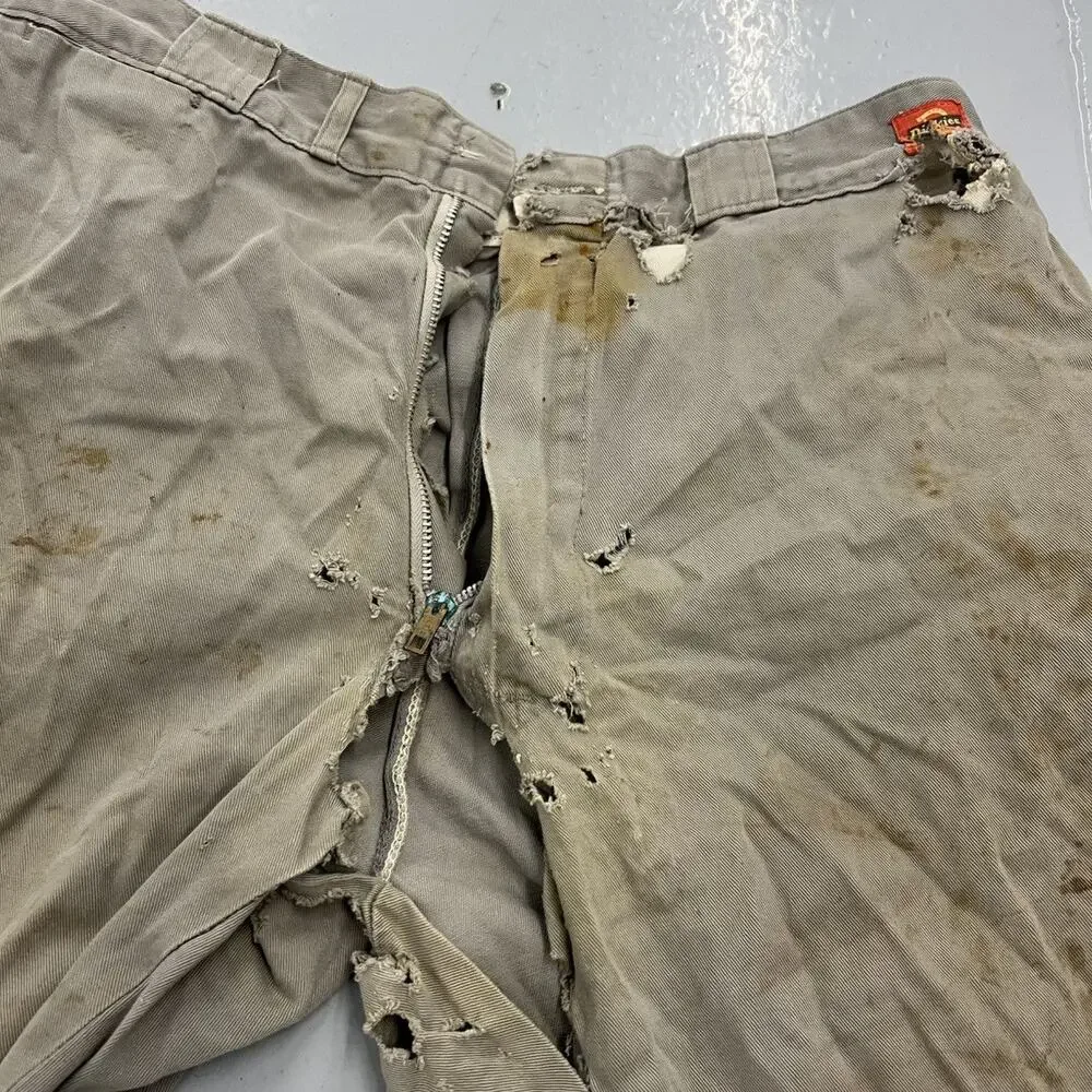 Vintage 60s Dickies Grey Sanforized Workwear Chinos 31x29 1960s True Vintage